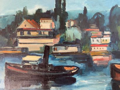 Maurice de VLAMINCK (1876-1958).

Péniches...
