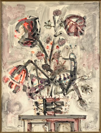 Paul AIZPIRI (1919-2016).

Bouquet de fleurs.

Dessin...
