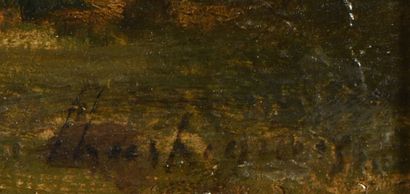 Henri-Joseph HARPIGNIES (1819-1916).

Paysage.

Huile...
