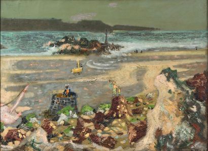 Pierre BOLLAERT (XXe).

Plage animée.

Huile...