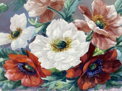 DUVIVIER (19th-20th).

Throwing of flowers.

Gouache...