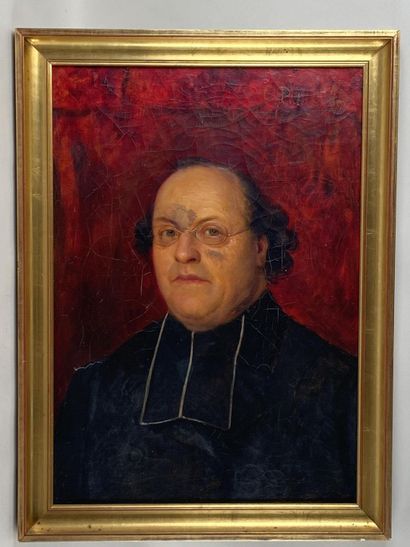 C. PUTOIS (20th). Portrait of the Abbot SACHOT.

Oil...
