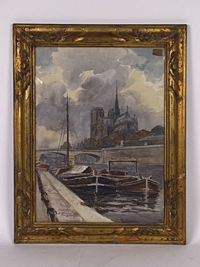 René MARCHAND (1879-?).

Notre Dame de Paris.

Watercolor...