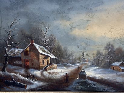 A. LENOIR (20th). 

Winter landscapes in...