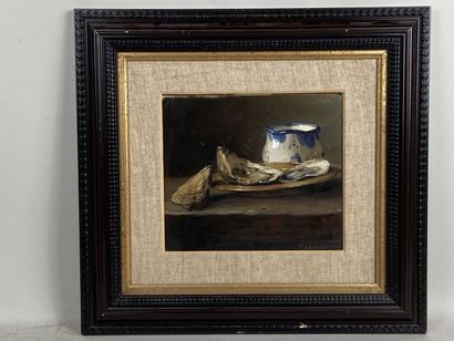 TAMMIK (20th).

Still life with oysters.

Oil...