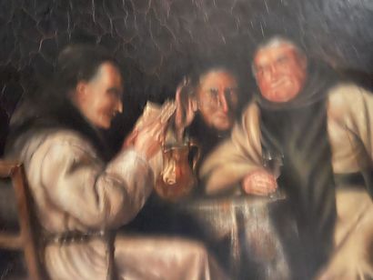 VARIN (XIXth).

The monks.

Oil on canvas...