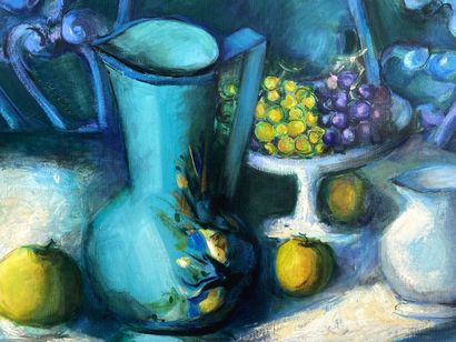 Robert SALES (20th).

Still life in blue...