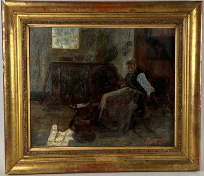 French school XIXth century. Woman with a...