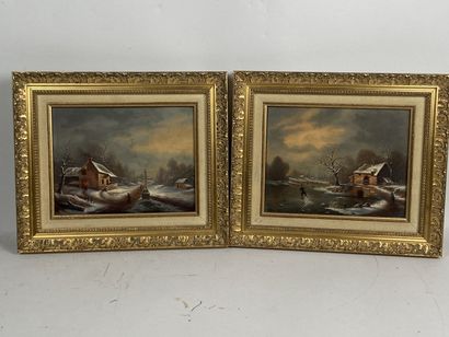 A. LENOIR (20th). 

Winter landscapes in...