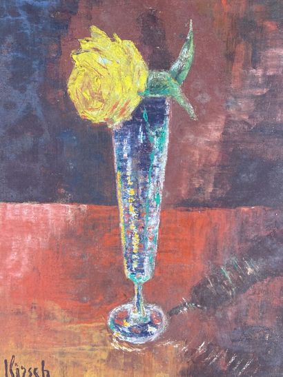 KIRSCH (20th). Yellow rose.

Oil on canvas...