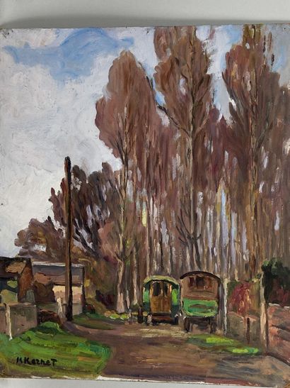 KERNET (20th).

The trailers.

Oil on panel...