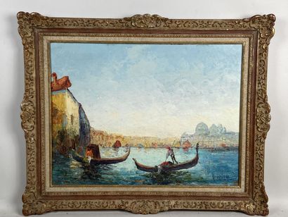 GIORDANI (XX).

The gondolier.

Oil on panel...