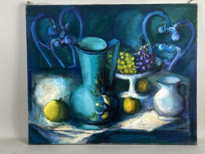 Robert SALES (20th).

Still life in blue...