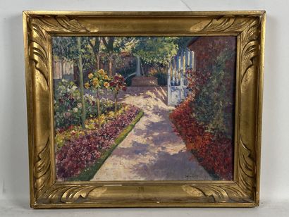 Max BOUVET (1854-1943).

The flowered alley.

Oil...