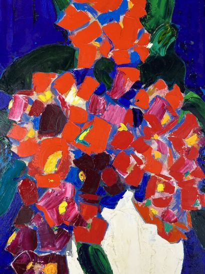 Hubert DAMON (1935-2020). Vase of flowers.

Acrylic...