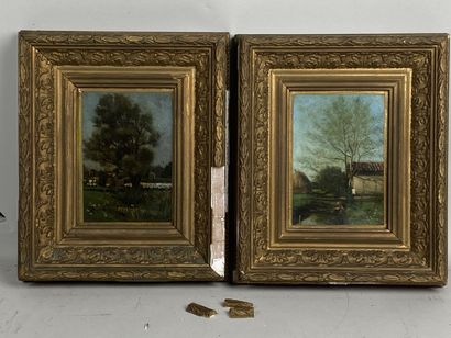 French school of the 19th century.

Landscapes.

Two...