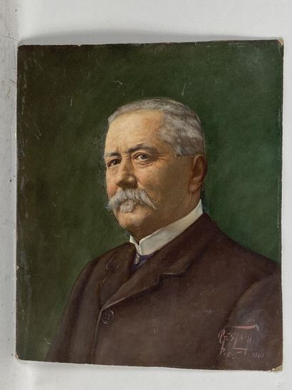 GESLAIN (19th-20th).

Portrait of a man.

Oil...