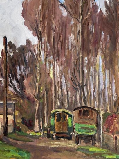 KERNET (20th).

The trailers.

Oil on panel...