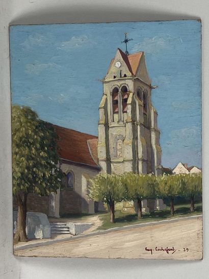 Eugène COCHEFERT (20th).

The bell tower.

Oil...