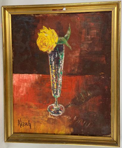 KIRSCH (20th). Yellow rose.

Oil on canvas...