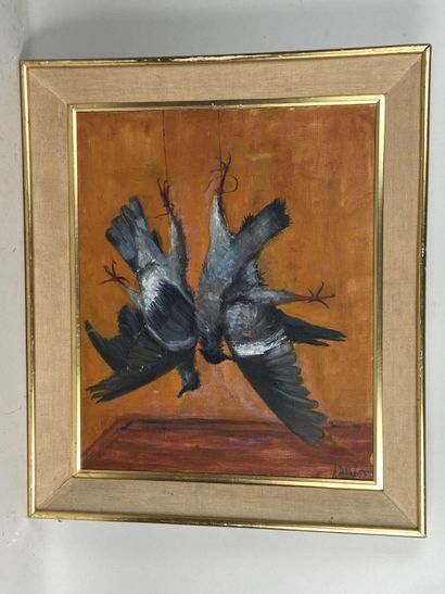 Paul JALLAT (born in 1924)

Trophy of pigeons.

Oil...