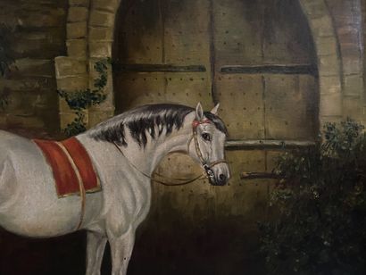 French school 20th century in the old taste.

Horse...