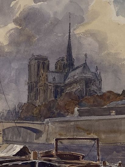 René MARCHAND (1879-?).

Notre Dame de Paris.

Watercolor...