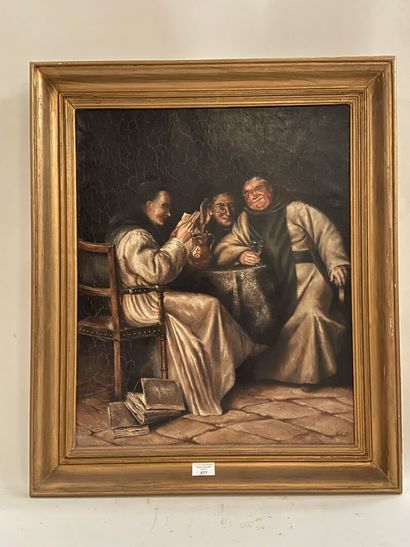 VARIN (XIXth).

The monks.

Oil on canvas...