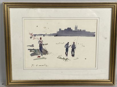 Jean-Yves COMMERE (1920-1986).

The fishermen.

Watercolour...