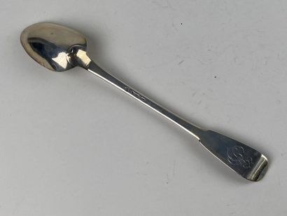 Cuillère à ragoût en argent en argent uni,...
