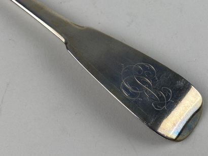 Cuillère à ragoût en argent en argent uni,...