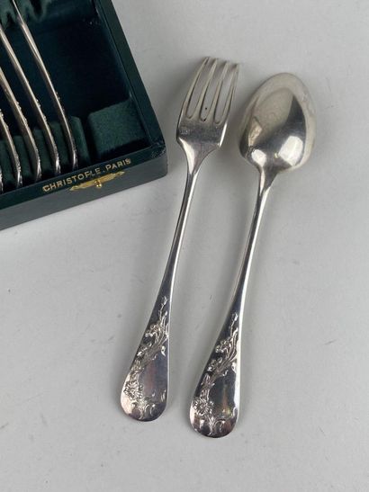Partie de ménagère en argent comprenant 12...