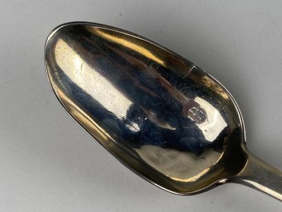 Cuillère à ragoût en argent en argent uni,...