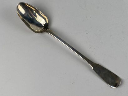Cuillère à ragoût en argent en argent uni,...