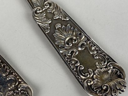 Cuillère à ragoût et louche en argent et...