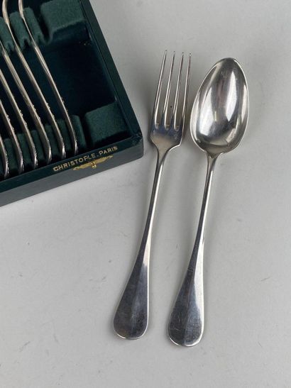 Partie de ménagère en argent comprenant 12...