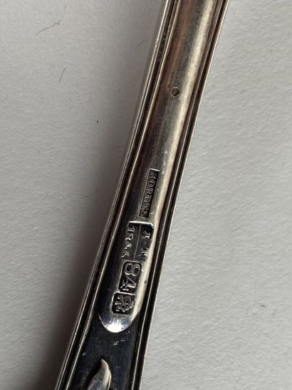 Cuillère à ragoût et louche en argent et...