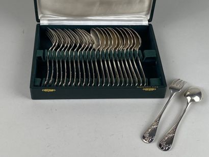 Partie de ménagère en argent comprenant 12...