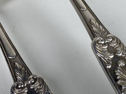 Cuillère à ragoût et louche en argent et...