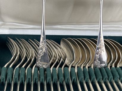 Partie de ménagère en argent comprenant 12...