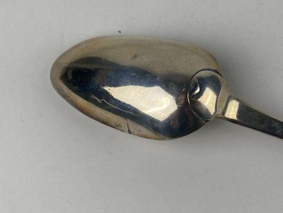 Cuillère à ragoût en argent en argent uni,...