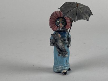Bronze de Vienne polychrome figurant une...