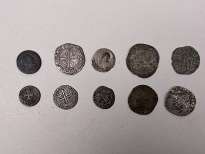 Lot de 10 monnaies royales et féodales à...