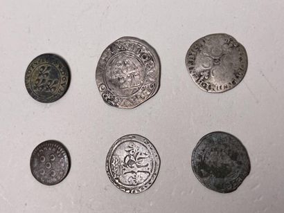 Lot de 10 monnaies royales et féodales à...