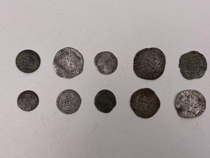 Lot de 10 monnaies royales et féodales à...