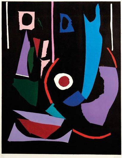 LANSKOY
Composition fond noir Lithographie...