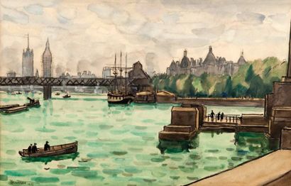ANTRAL Robert Louis
Vue sur port Huile sur...