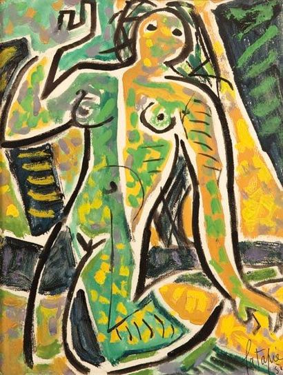 LATAPIE Louis
Femme à genoux Gouache sur...