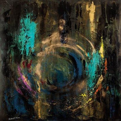 Acrylikalice N° 134 Technique mixte sur toile...
