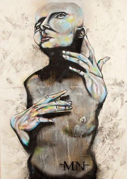 EMEN
Clio Technique mixte sur toile Signature...
